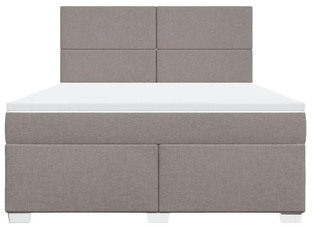 Κρεβάτι Boxspring με Στρώμα Taupe 180x200 εκ. Υφασμάτινο - Μπεζ-Γκρι