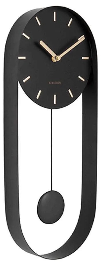 Ρολόι Τοίχου Εκκρεμές Charm KA5822BK 20x4,8x50cm Black Karlsson Ατσάλι