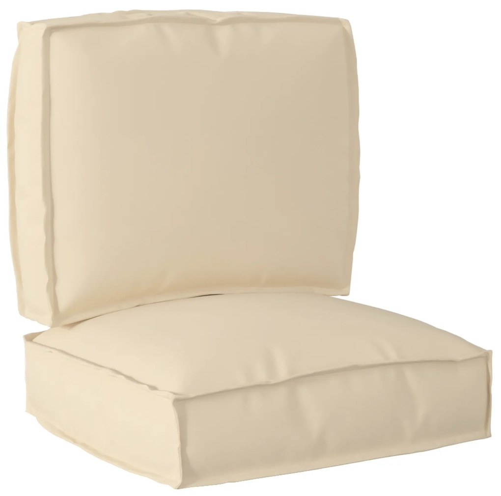 vidaXL Σετ Μαξιλαριών Πάγου 2 pcs Μπεζ 50 x 50 x 12 cm Ύφασμα Oxford