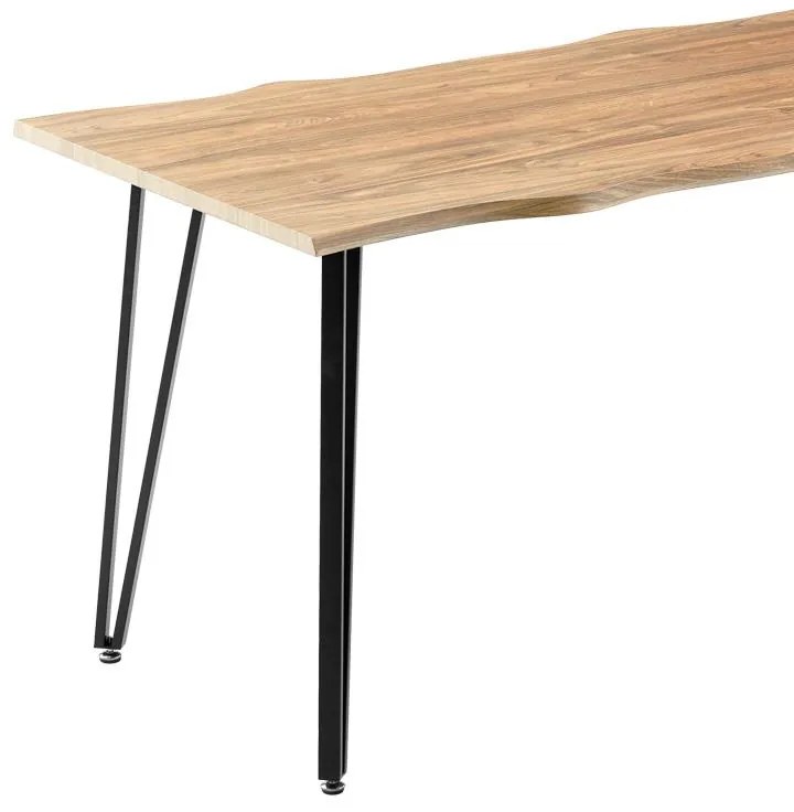 Τραπέζι Izzac επιφάνεια MDF sonoma-πόδι μαύρο μέταλλο 140x80x76εκ 140x80x76 εκ.