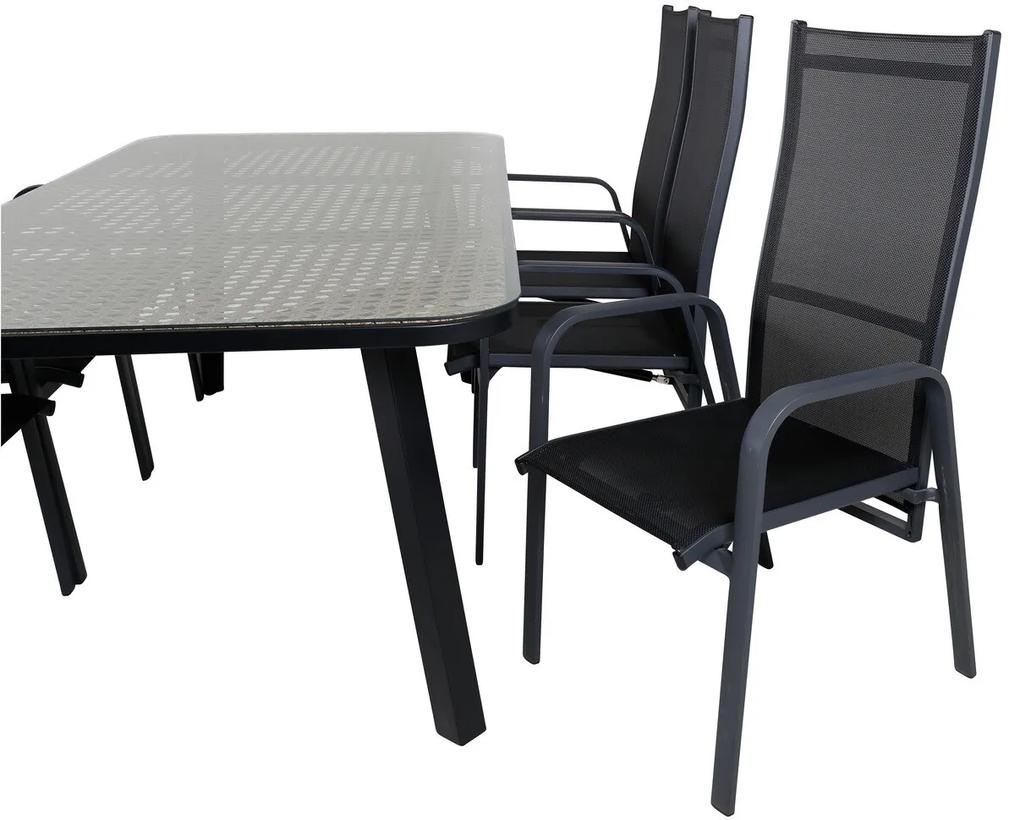 Σετ Τραπέζι και καρέκλες Dallas 506, Επεξεργασμένο γυαλί, 85 kg, Μέταλλο | Epipla1.gr