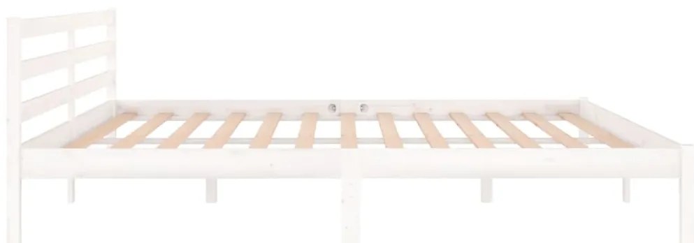vidaXL Πλαίσιο Κρεβατιού Λευκό 200 x 200 εκ. από Μασίφ Ξύλο Πεύκου