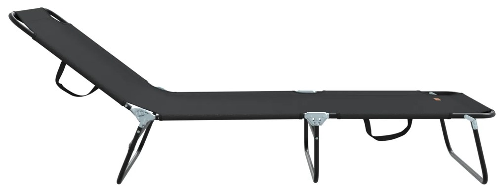 vidaXL Πτυσσόμενη ξαπλώστρα 2 pcs Μαύρο 56 x 189 x 87 εκ. ύφασμα