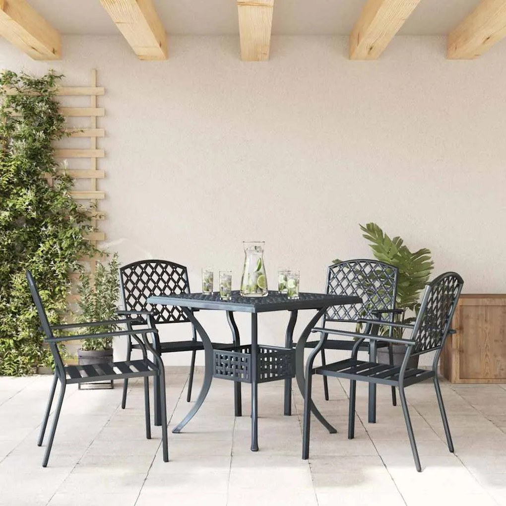 vidaXL Καρέκλα 4 pcs Ανθρακί 56 x 65 x 89εκ Ατσάλι