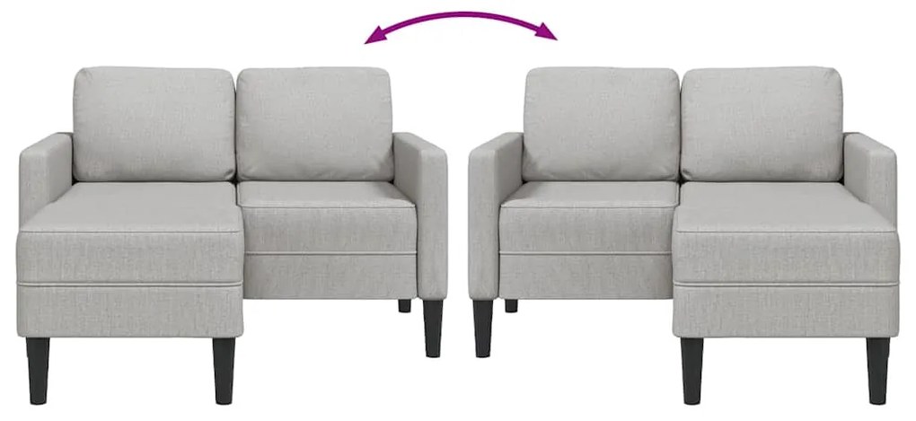 vidaXL 2θέσιος καναπές με πολυθρόνα σε σχήμα L 125 εκ. ύφασμα