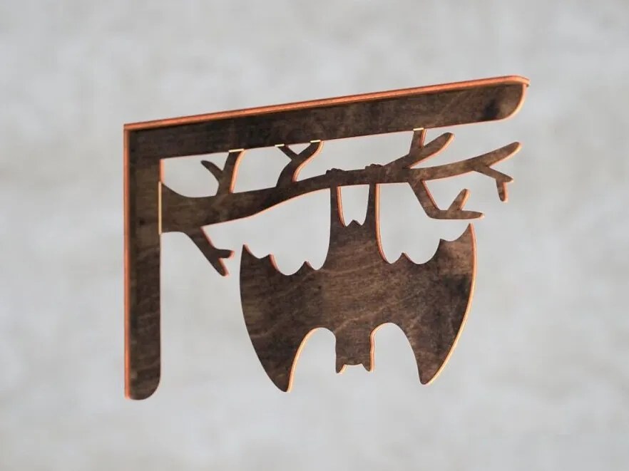 Intra απο ξύλο plywood 3mm-4mm πάχος – Διακόσμηση τοίχου αποκριάτικων νυχτερίδων 15x15 cm INTRAVECTRY-MY560811