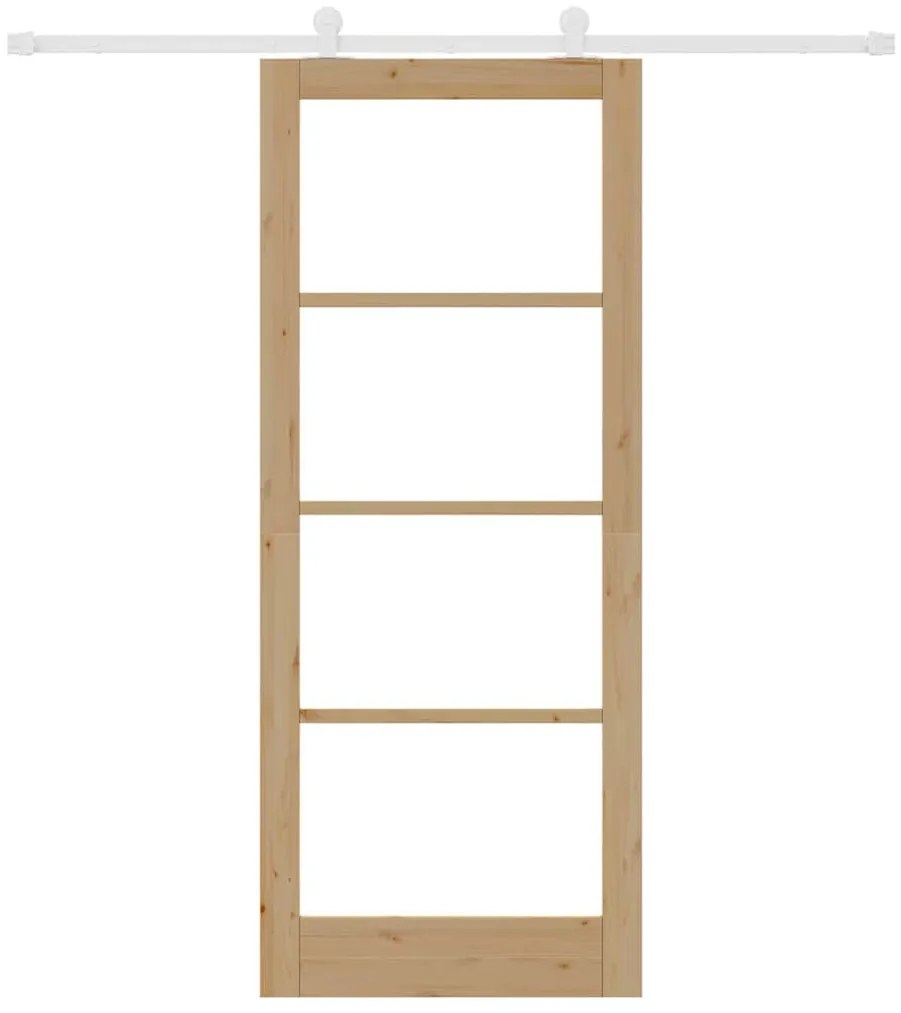 vidaXL Συρόμενη Πόρτα ORKDAL Καφέ 86 x 211 cm Ξύλο και μέταλλο