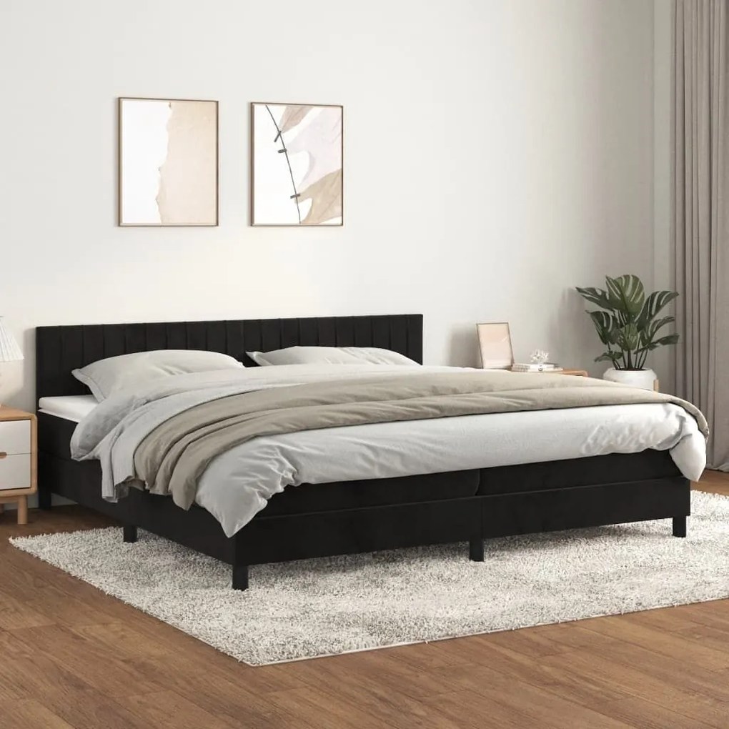 ΚΡΕΒΑΤΙ BOXSPRING ΜΕ ΣΤΡΩΜΑ ΜΑΥΡΟ 200X200 ΕΚ. ΒΕΛΟΥΔΙΝΟ 3141445