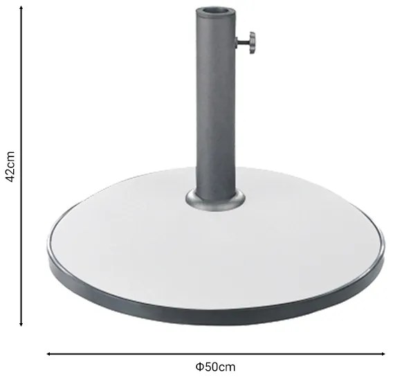 Βάση ομπρέλας Zicko pakoworld τσιμέντο λευκό 35kg Φ50εκ - 218-000018