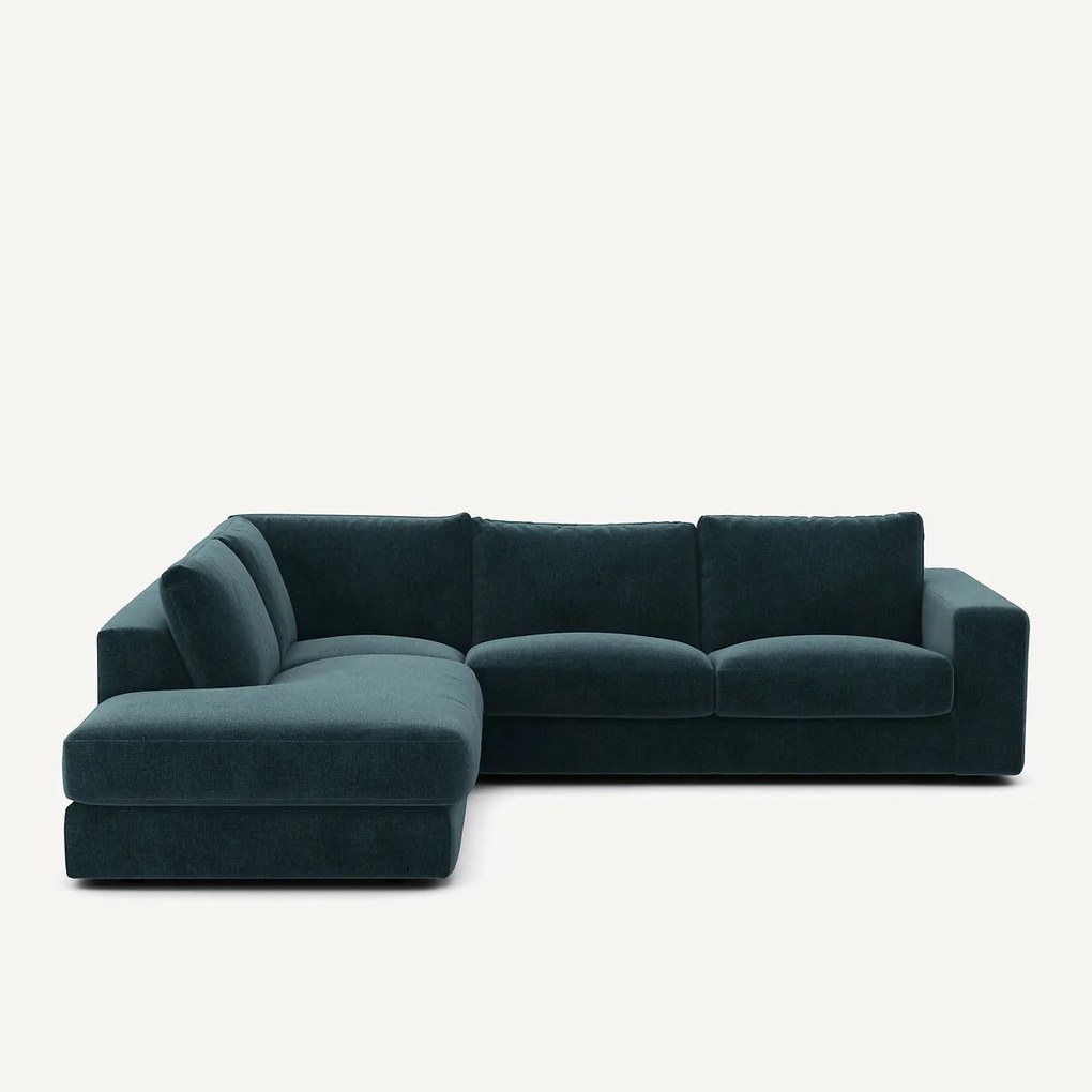 Γωνιακός καναπές από βελούδινο chenille ύφασμα, Skander