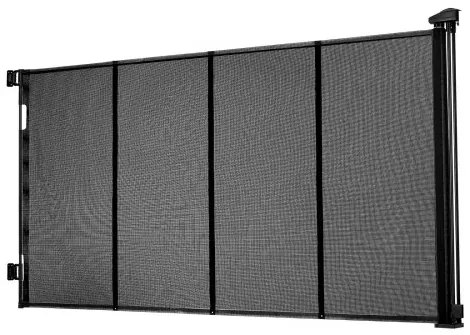 VEVOR Retractable Baby Gate, Extends to 5150 mm Extra Wide, 990 mm Tall, with Reinforced Fiberglass Strips, Avoids Crawling Through, Mesh Dog Gate for Decks, Doorways, Garages, Indoor, Black
