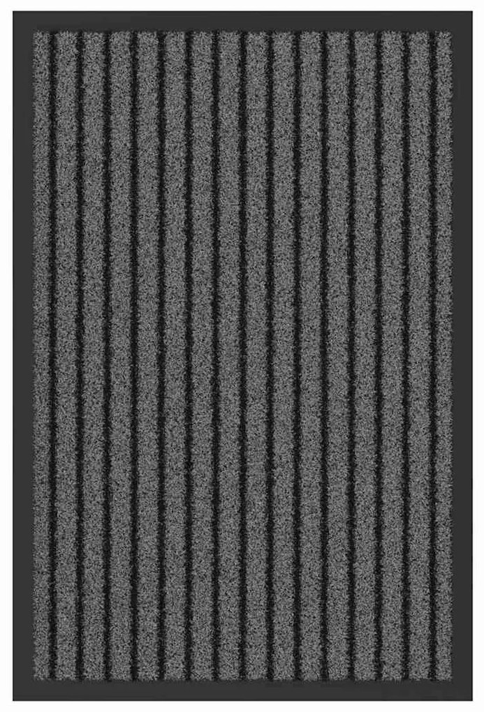 vidaXL Χαλάκι Εξώπορτας Μαύρο, Γκρι 40 x 60 cm Πολυπροπυλένιο, PVC