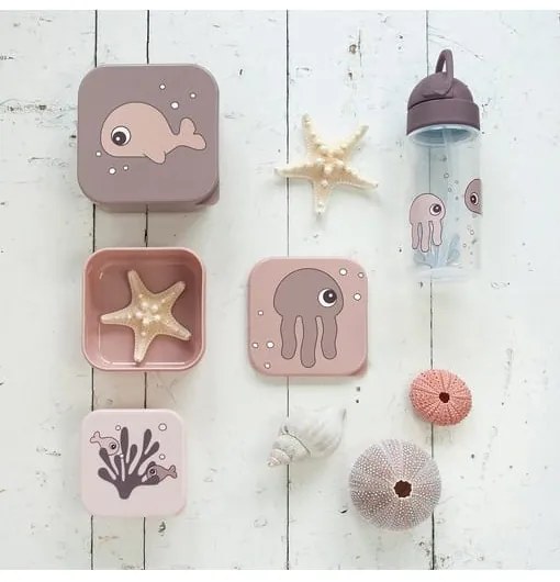 Μπoλ με καπάκι σετ 3τεμ Sea Friends Powder Done By Deer