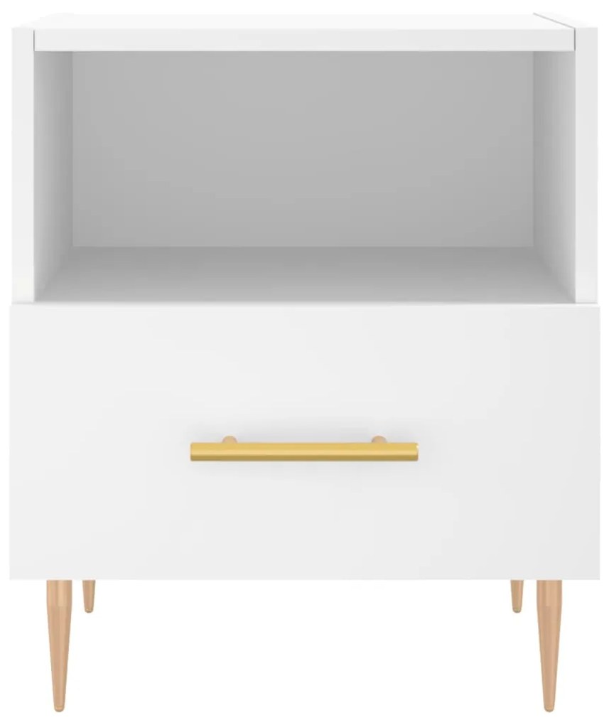 vidaXL Κομοδίνα 2 τεμ. Λευκά 40 x 35 x 47,5 εκ. από Επεξεργασμένο Ξύλο