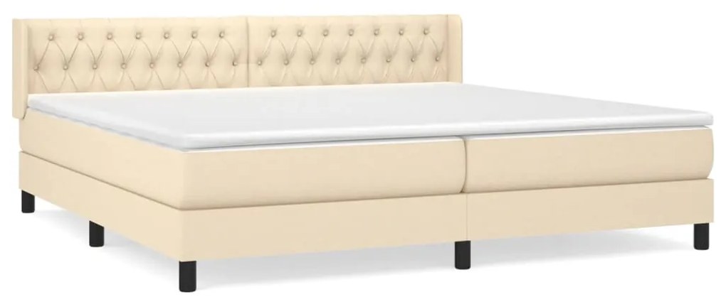 ΚΡΕΒΑΤΙ BOXSPRING ΜΕ ΣΤΡΩΜΑ ΚΡΕΜ 200X200 ΕΚ. ΥΦΑΣΜΑΤΙΝΟ 3129982