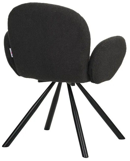 Καρέκλα - Πολυθρόνα Garzele Inart ανθρακί ύφασμα-πόδι μαύρο μέταλλο 68x66x82.5εκ 68x66x82.5 εκ.