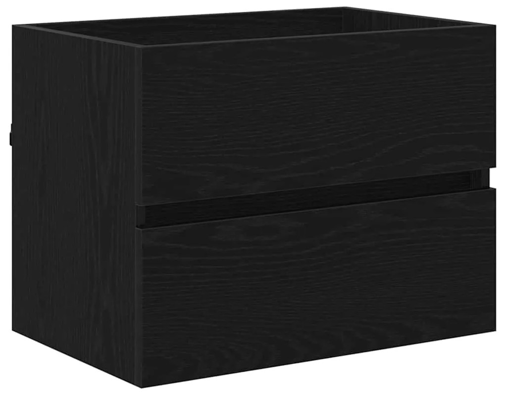 vidaXL Σετ Επίπλων Μπάνιου με συρτάρι 2 pcs Μαύρη Οξυά 57 x 37 x 45 εκ