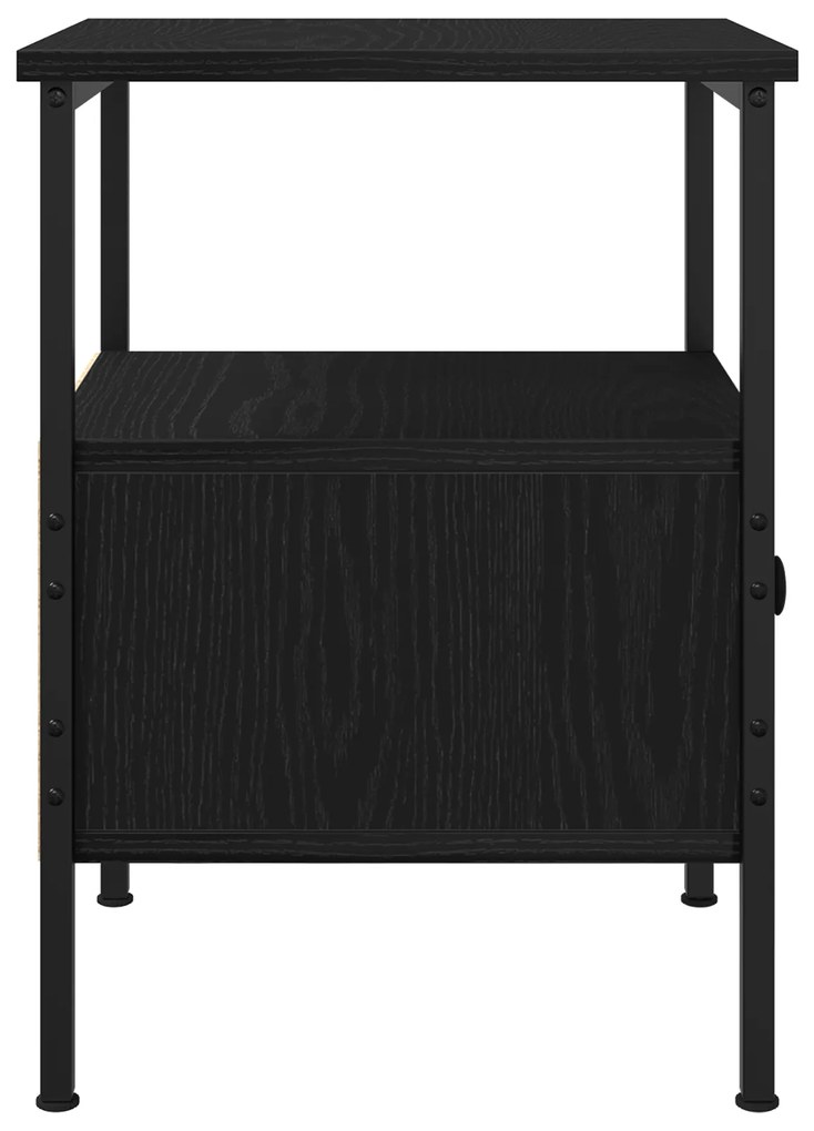vidaXL Κομοδίνα 2 τμχ Μαύρη Βελανιδιά 34x36x50 εκ Επεξεργασμένο Ξύλο