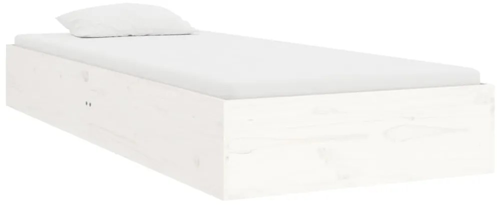 vidaXL Πλαίσιο Κρεβατιού Λευκό 90 x 190 εκ. Μασίφ Ξύλο Single