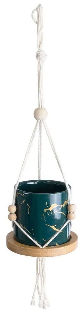 Κασπώ Κρεμαστό Tallinn 20546 Φ10x40cm Green-Gold GloboStar Ceramic