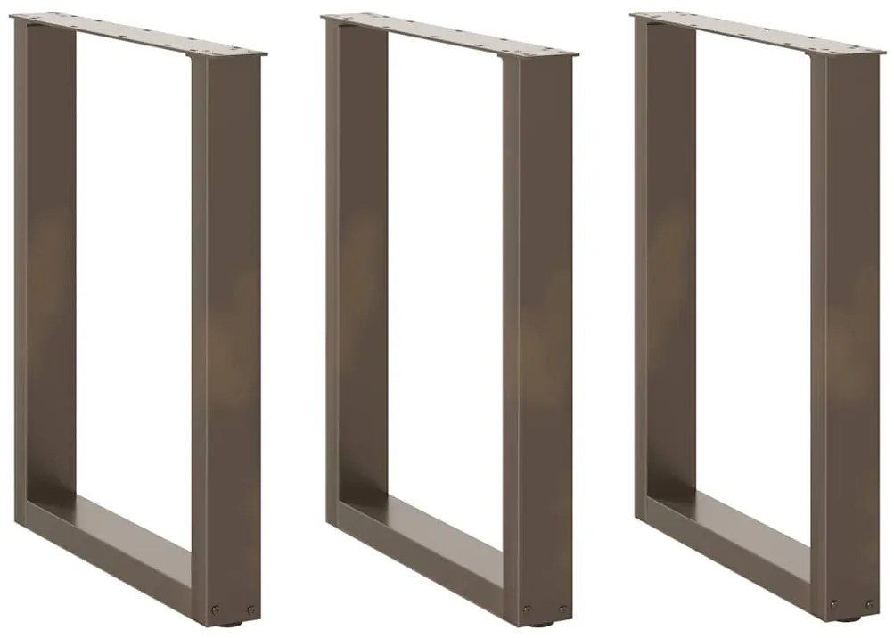 Πόδια Τραπεζαρίας σε Σχήμα U 3 τεμ. από Φυσικό Ατσάλι 70x(72-73) εκ. Ατσάλι