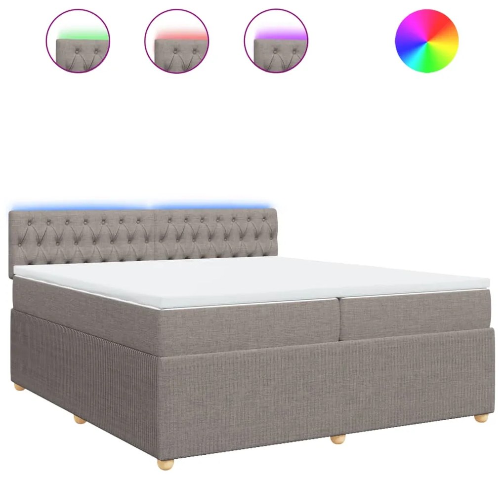 ΚΡΕΒΑΤΙ BOXSPRING ΜΕ ΣΤΡΩΜΑ TAUPE 200X200 ΕΚ. ΥΦΑΣΜΑΤΙΝΟ 3289874