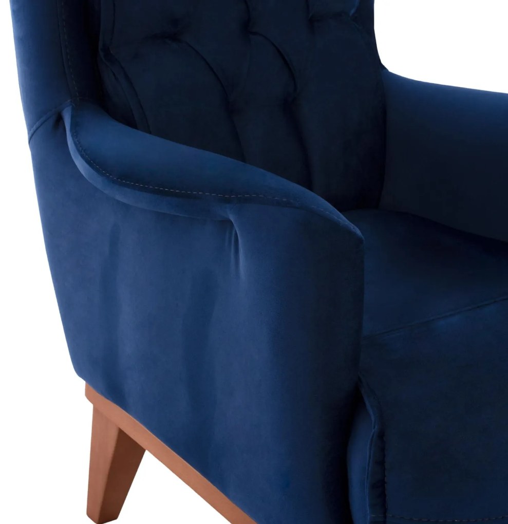 Πολυθρόνα - Μπερζέρα BENNINGTON C9313.18 Μπλέ Βελούδο 75x100x100 εκ. 75x100x100 εκ.