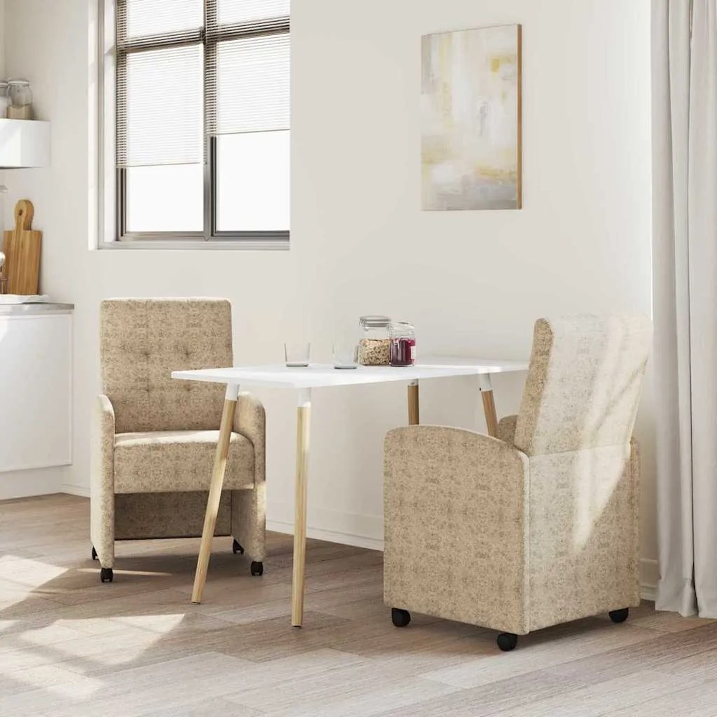 vidaXL Καρέκλες Φαγητού με Ρόδες 2 pcs Ανοιχτό γκρι 58 x 67 x 97 εκ