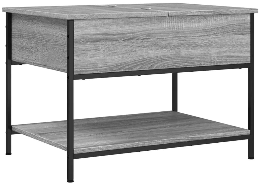 vidaXL Τραπεζάκι Σαλονιού Γκρι Sonoma 70x50x50 εκ. Επεξ. Ξύλο/Μέταλλο