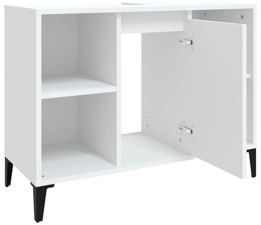 vidaXL Ντουλάπι Νιπτήρα Λευκό 80 x 33 x 60 εκ. Επεξεργασμένο Ξύλο