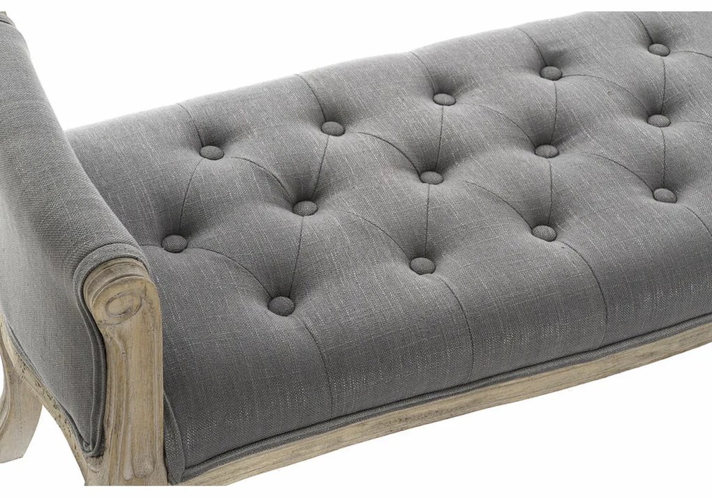 Σκαμπό DKD Home Decor   Φυσικό Σκούρο γκρίζο ξύλο καουτσούκ Καμβάς 109 x 44,5 x 60 cm