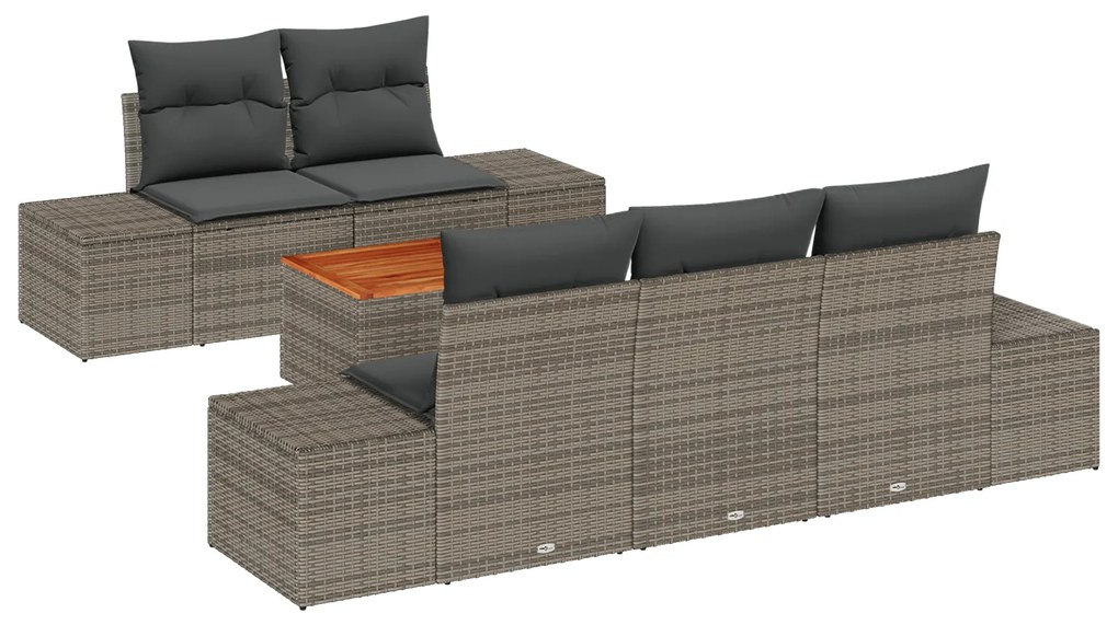 vidaXL Σετ Καναπέ Κήπου 6 pcs Γκρι 55 x 55 x 37 εκ