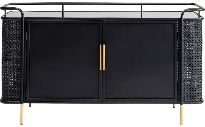 Μπουφές Fence Μεταλλικός Μαύρος 120x40x70 εκ. - Μαύρο
