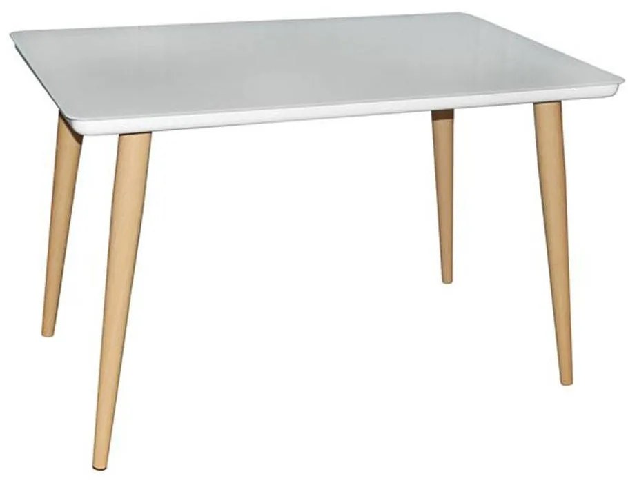 Τραπέζι Union ΕΜ832,2 120x70x75cm 120x70cm Βαφή Natural-Glass White Μέταλλο,Γυαλί