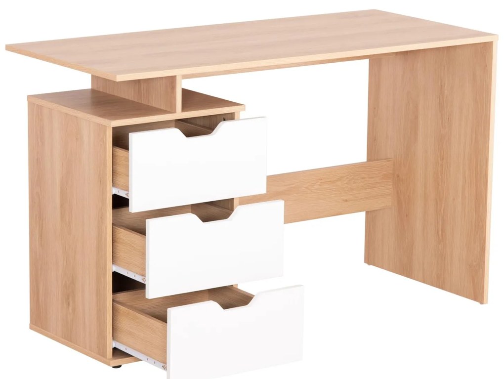Γραφείο με Συρτάρια COLT Μελαμίνη Sonama - Λευκό 120x53x75Υ εκ. 120x53x75 εκ.