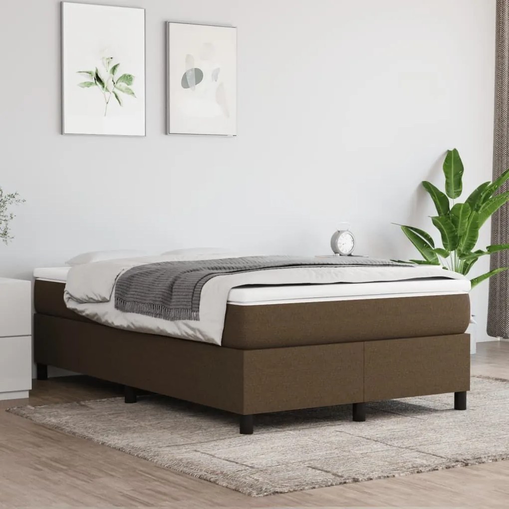 ΚΡΕΒΑΤΙ BOXSPRING ΜΕ ΣΤΡΩΜΑ ΣΚΟΥΡΟ ΚΑΦΕ 120X200 ΕΚ. ΥΦΑΣΜΑΤΙΝΟ 3144410