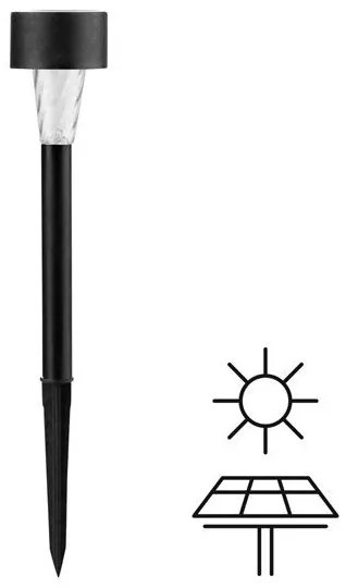 Eurolamp Ηλιακό Φωτιστικό Κήπου Φ4.7xΥ31cm IP44 0.1W 4000Κ Μαύρο 145-20853