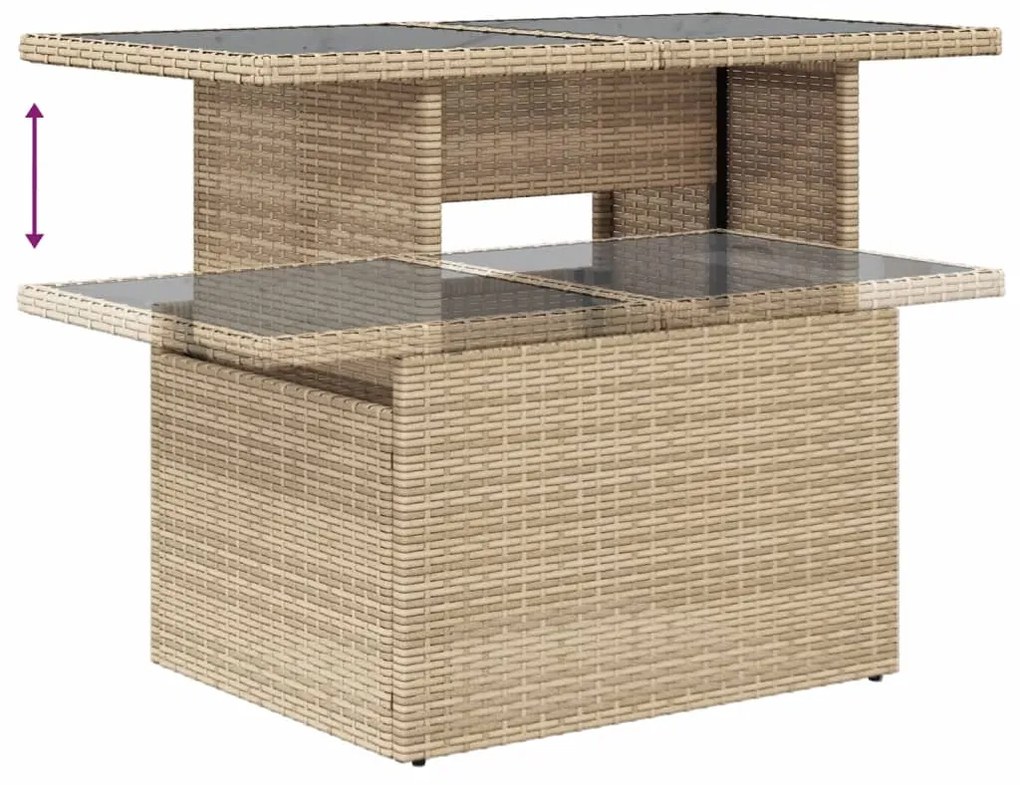 vidaXL Σαλόνι Κήπου Σετ 7 τεμ. Μπεζ Συνθετικό Ρατάν με Μαξιλάρια