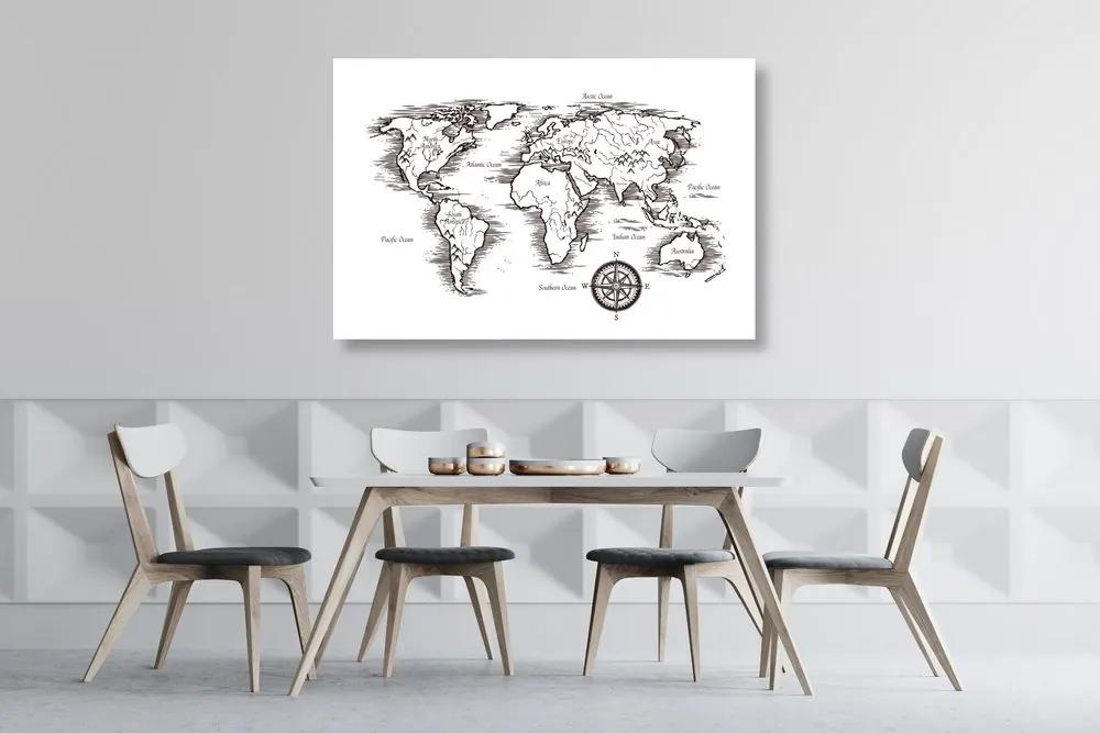 Εικόνα στον παγκόσμιο χάρτη φελλού σε όμορφο σχέδιο - 120x80  place