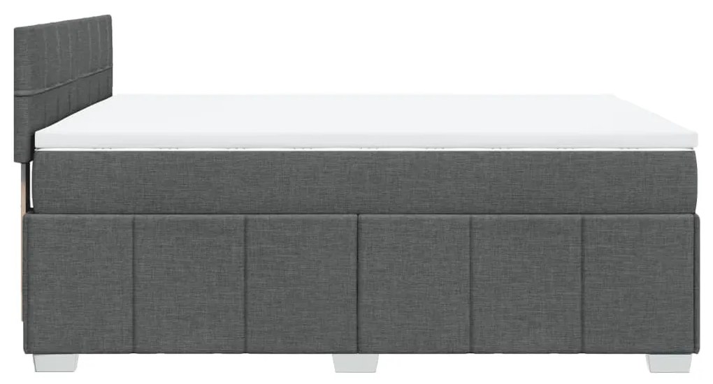 ΚΡΕΒΑΤΙ BOXSPRING ΜΕ ΣΤΡΩΜΑ ΣΚΟΥΡΟ ΓΚΡΙ 160X200 ΕΚ ΥΦΑΣΜΑΤΙΝΟ 3287120