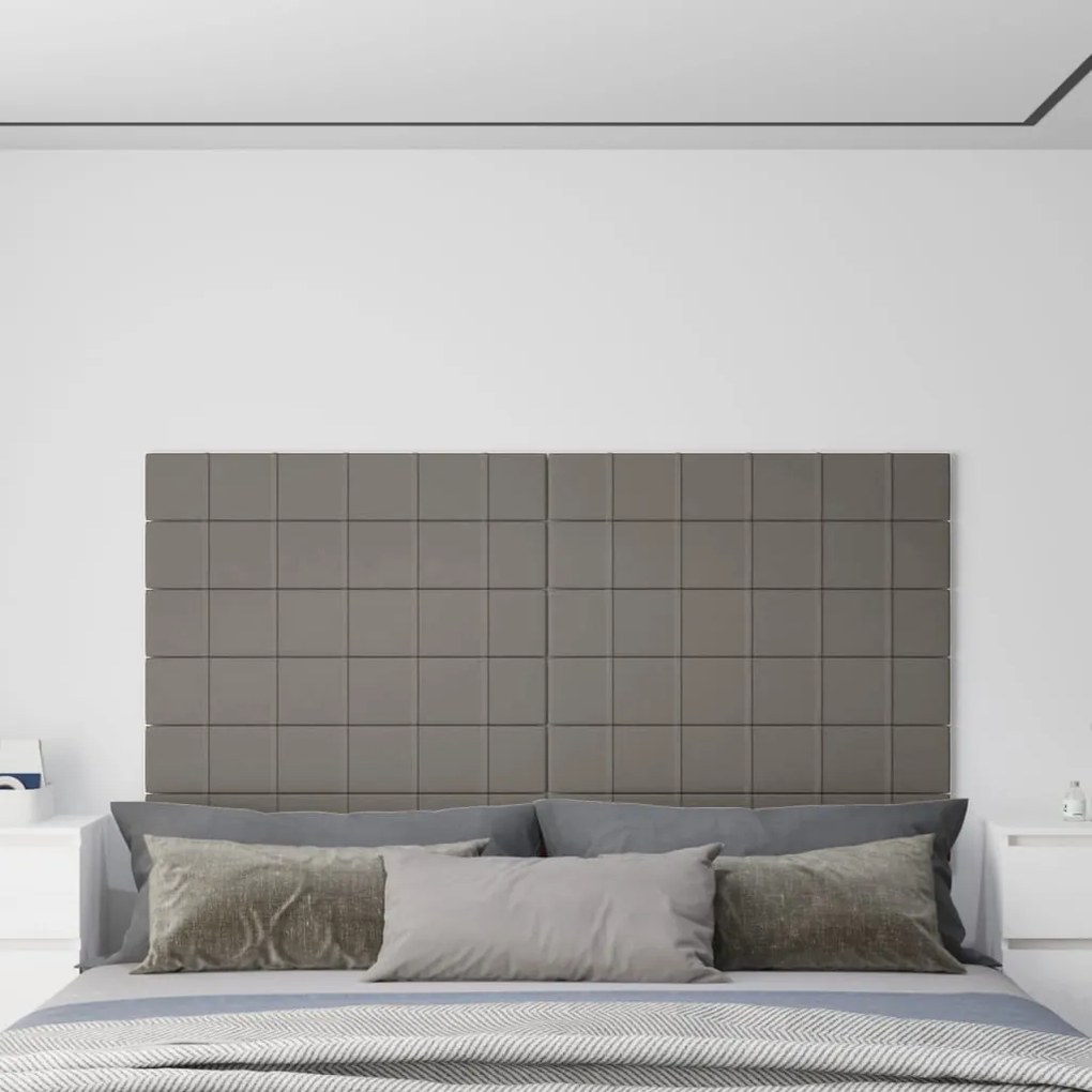 vidaXL Πάνελ Τοίχου 12 τεμ. Ανοιχτό Γκρι 90 x 15 εκ. 1,62 μ² Βελούδινα