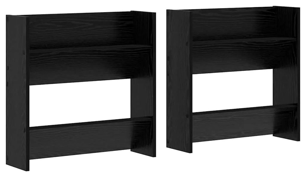 vidaXL Ντουλάπες παπουτσιών τοίχου 2 pcs Μαύρη δρυς 60 x 18 x 60 εκ
