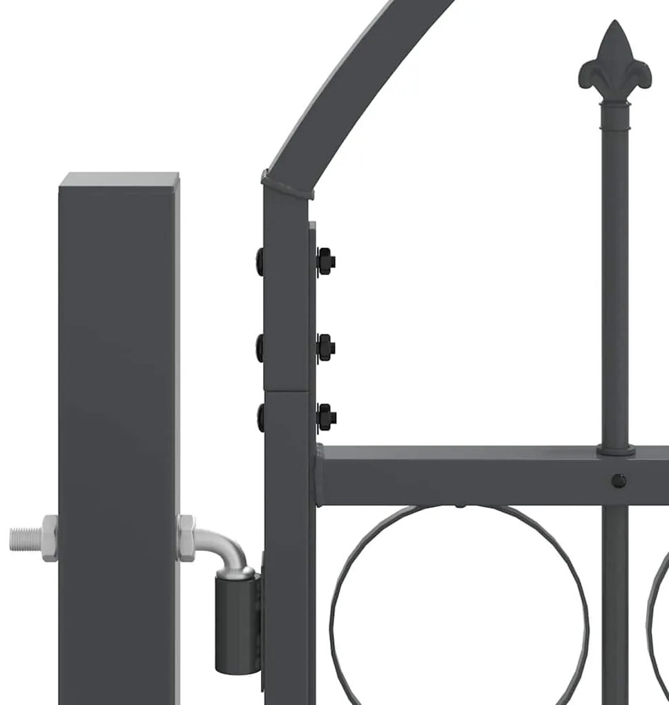 vidaXL Πύλη Κήπου με Καμπύλη Κορυφή Γκρι 500 x 100 cm Ατσάλι
