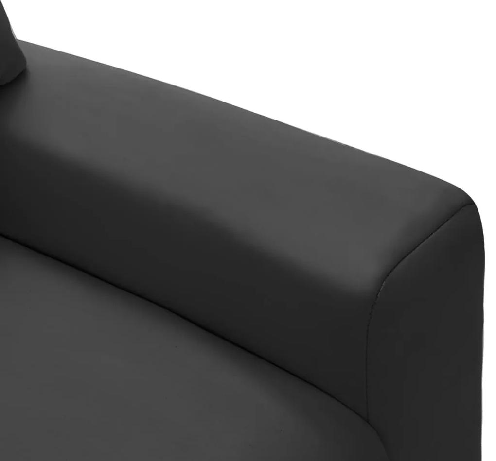 Πολυθρόνα Παιδική Ανακλινόμενη Μαύρη από Συνθετικό Δέρμα - Μαύρο