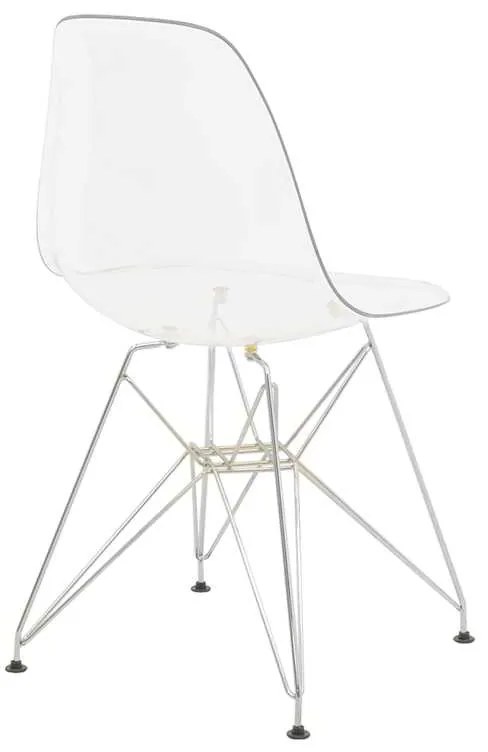 Καρέκλα Adelle pakoworld PP διάφανο-inox πόδι 46x55x81εκ