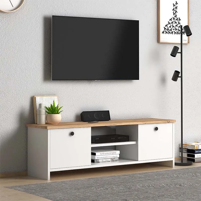 Έπιπλο τηλεόρασης Cube Megapap μελαμίνης χρώμα pine - white 120x30x40εκ. - GP022-0076,1 - GP022-0076,1