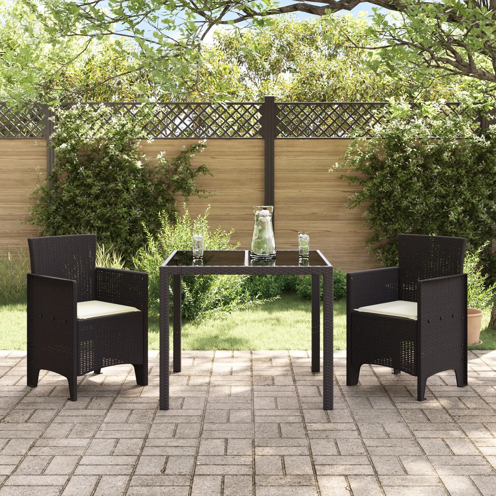 vidaXL Καρέκλες Κήπου με Μαξιλάρια 2 pcs Καφέ 53 x 49 x 85 εκ. Ρατάν