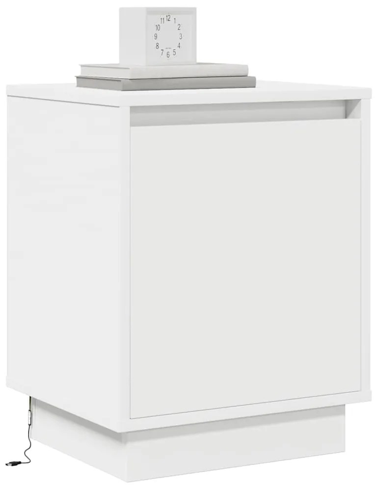 vidaXL Κομοδίνο με Λευκό 39 x 34.5 x 50 εκ. Επεξεργασμένο ξύλο