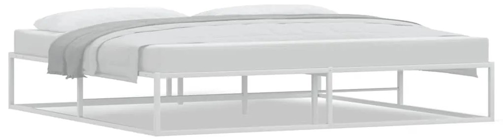 vidaXL Πλαίσιο κρεβατιού χωρίς στρώμα Λευκό 200x200 cm Μεταλλικό