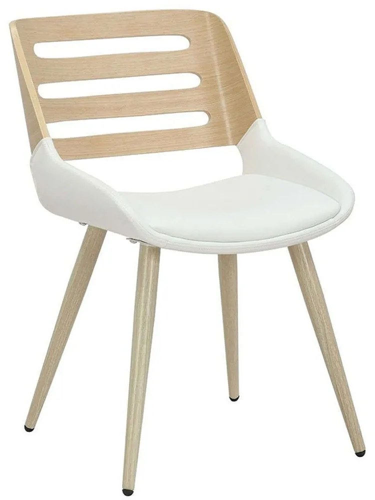 Καρέκλα Brody 106-000036 51x55x76cm Natural-White Wood,PU